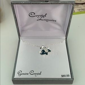 genuine crystal elephant necklace